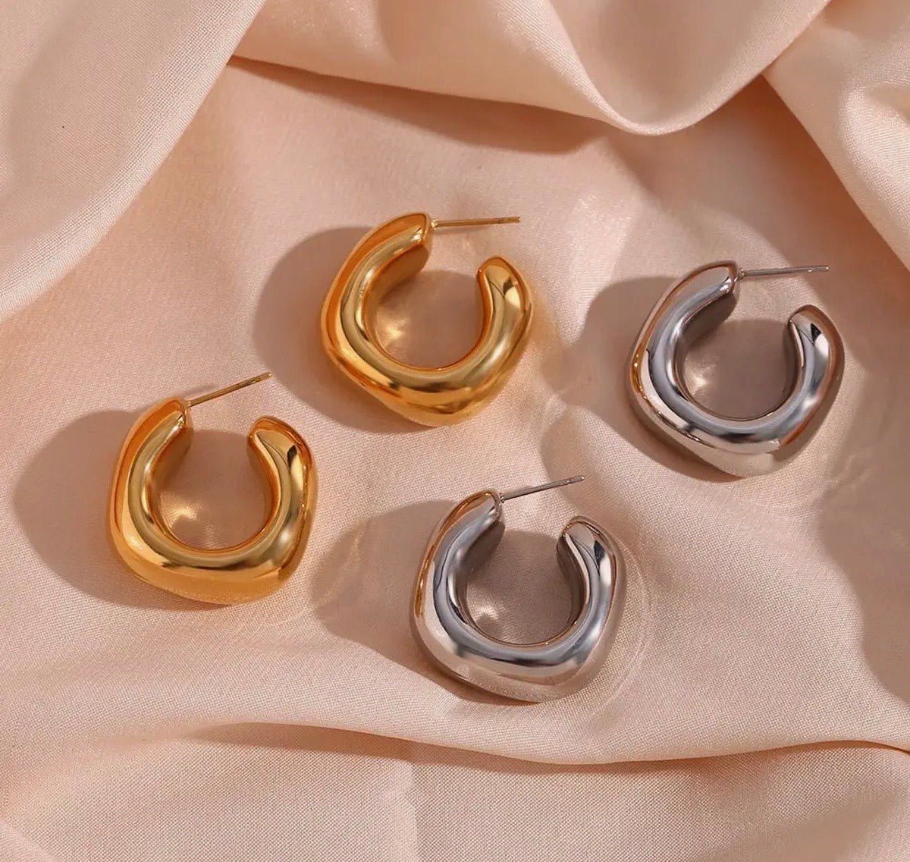 Bubble Square Hoop Earrings