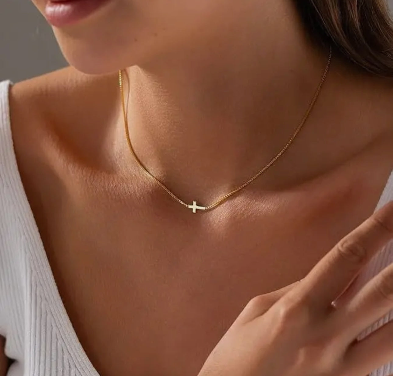 Horizontal Cross Necklace