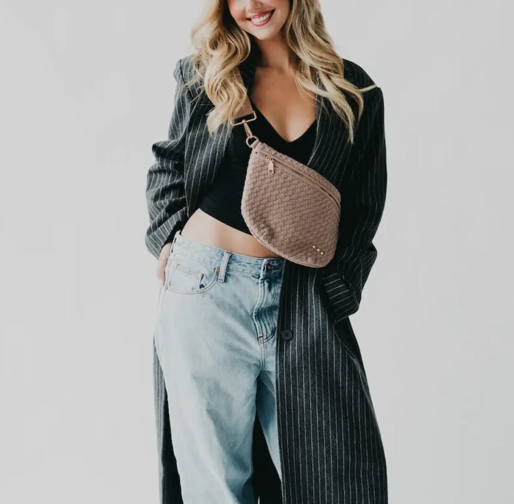 Suede Woven Bum Bag