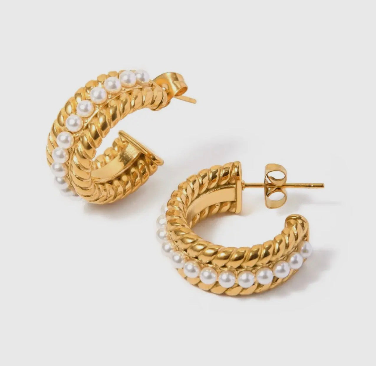 Pearl Hoop Earrings