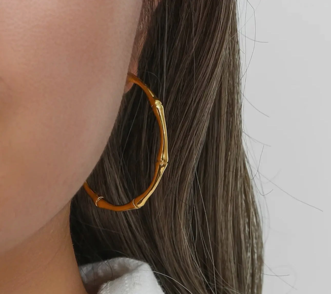 Bamboo Hoop Earrings
