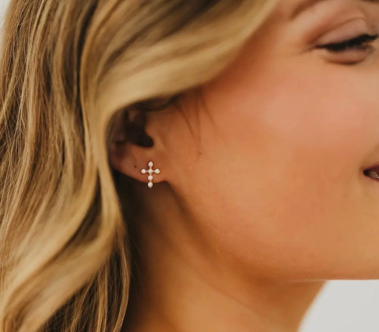 Diamond Cross Studs