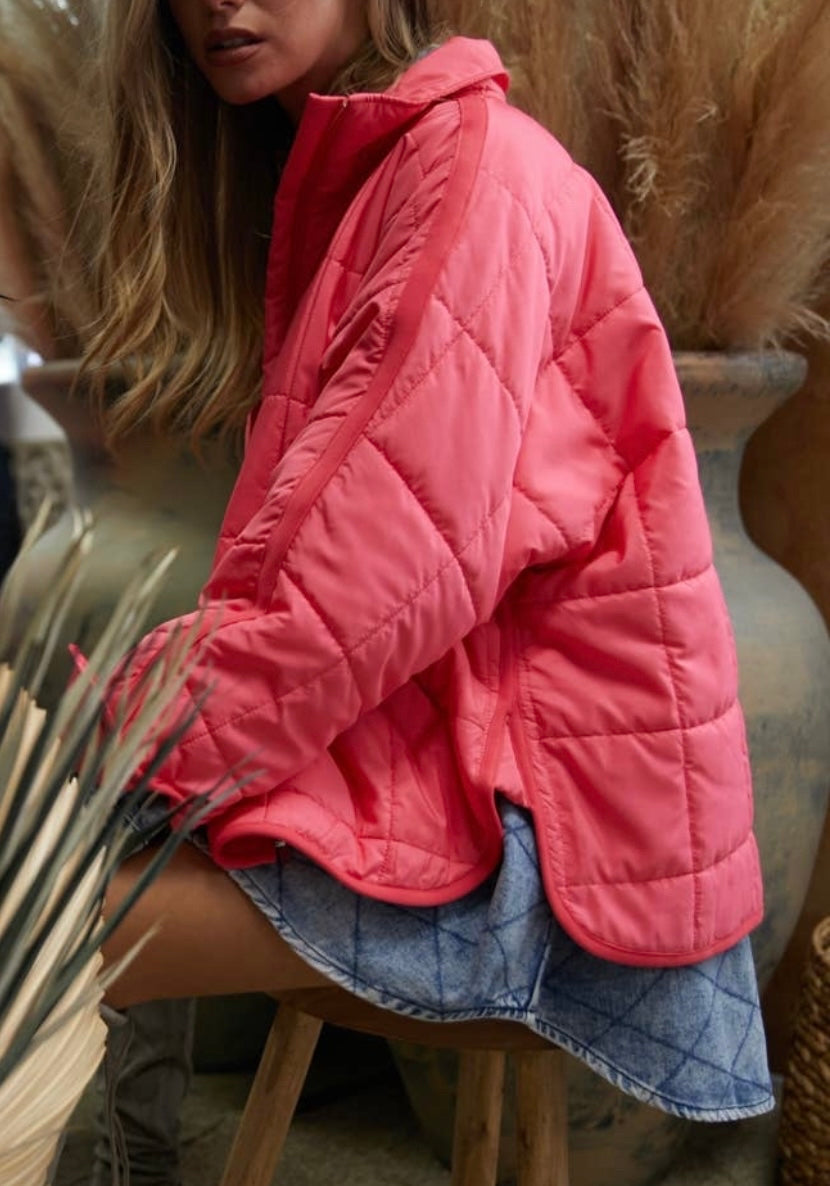 Pink Quilted Jacket