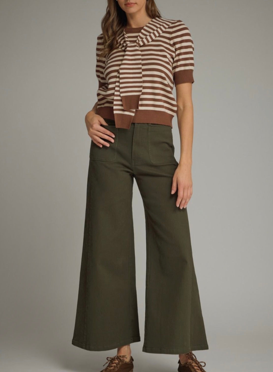 Olive Wide Leg Pants