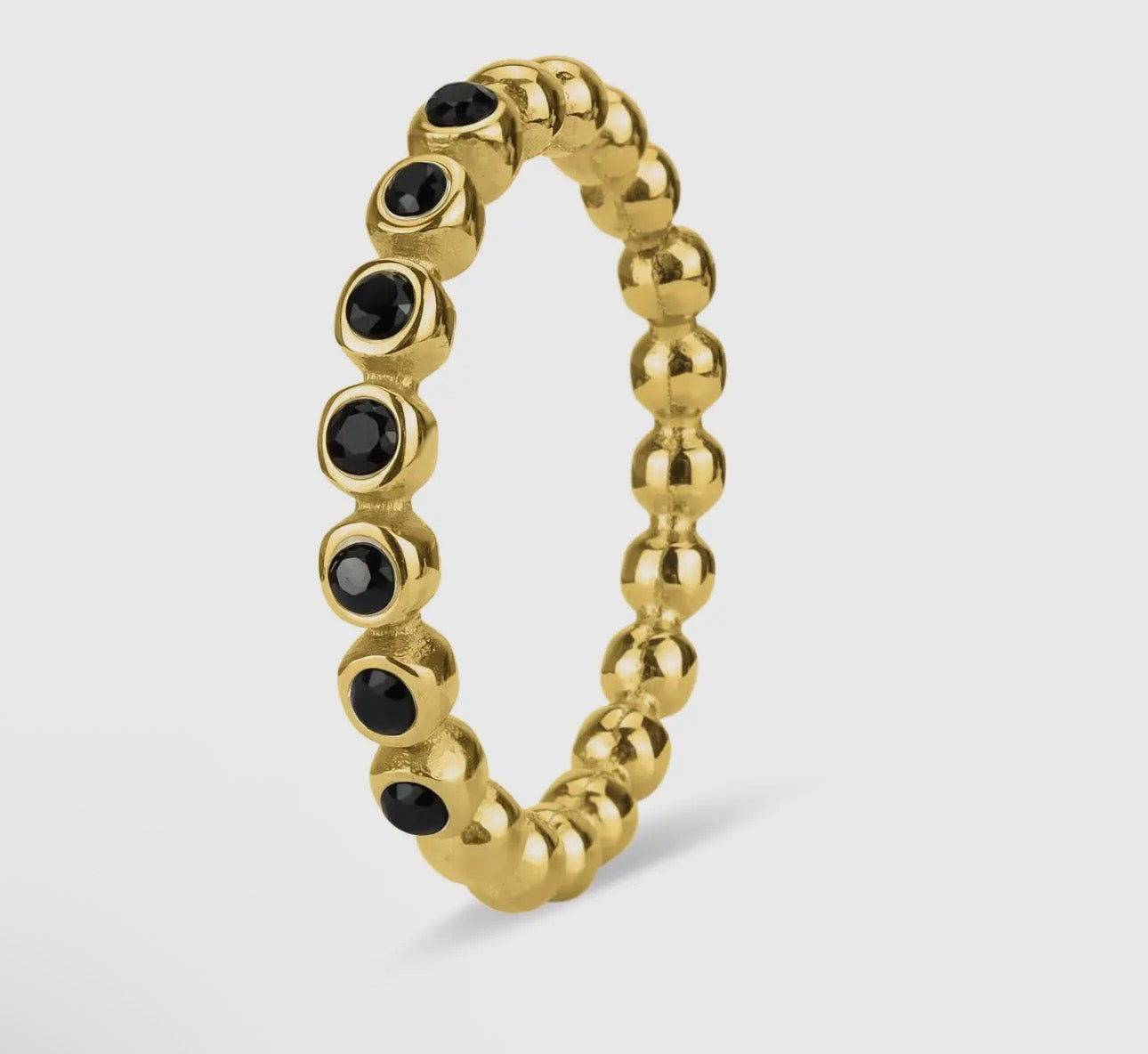 Round Stone Stack Ring