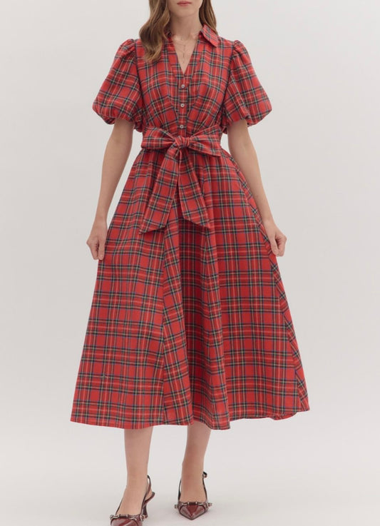 Mrs Clause Plaid Dress