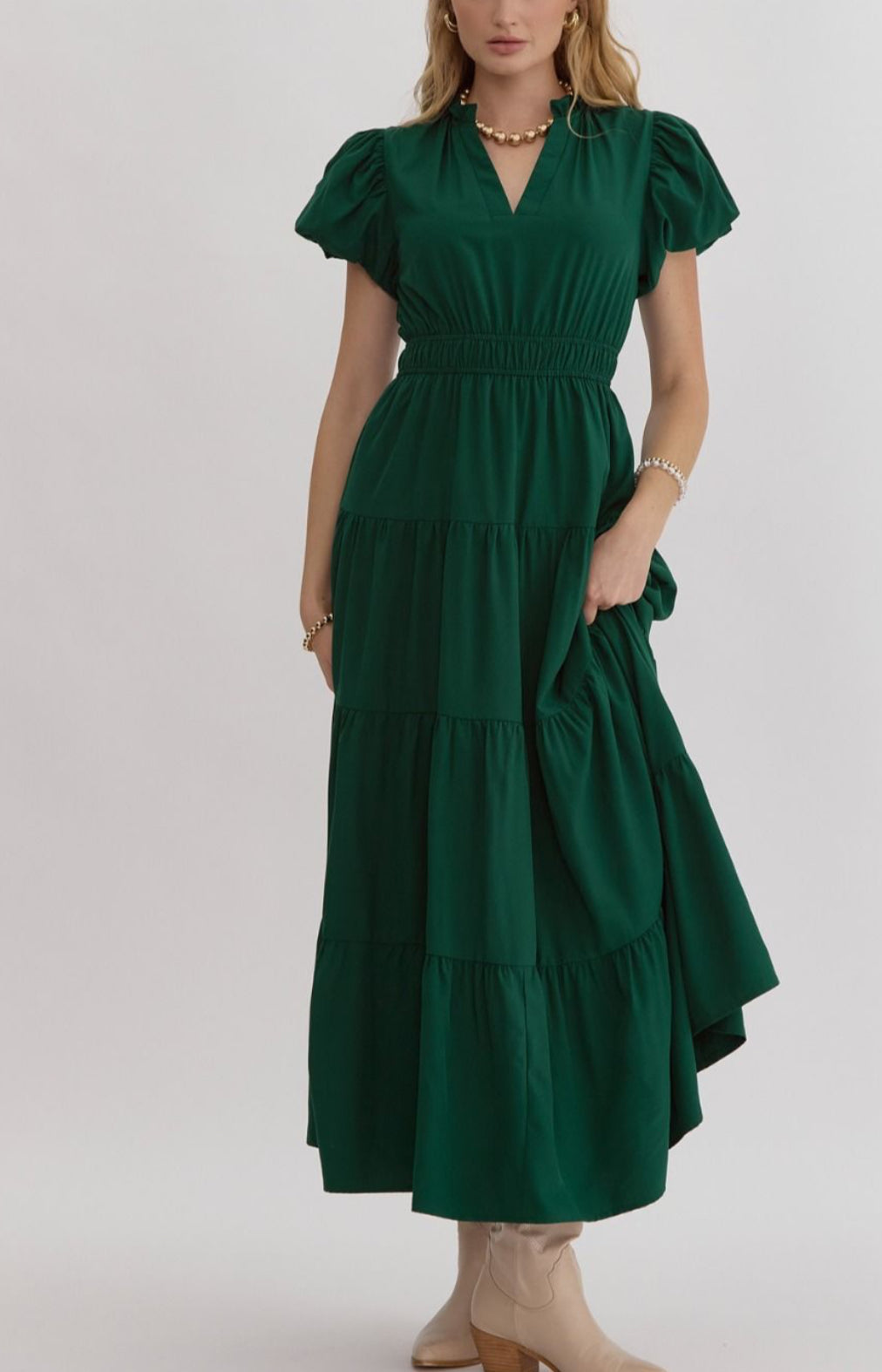 Ashton Dress- Hunter Green