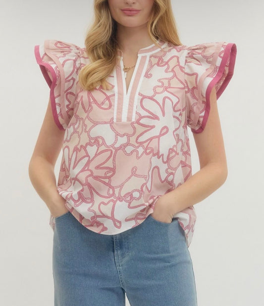 Rope Flower Blouse