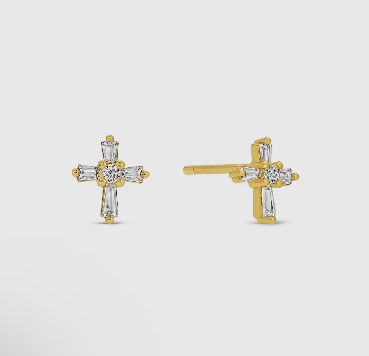 Tiny Baguette Stud Earrings