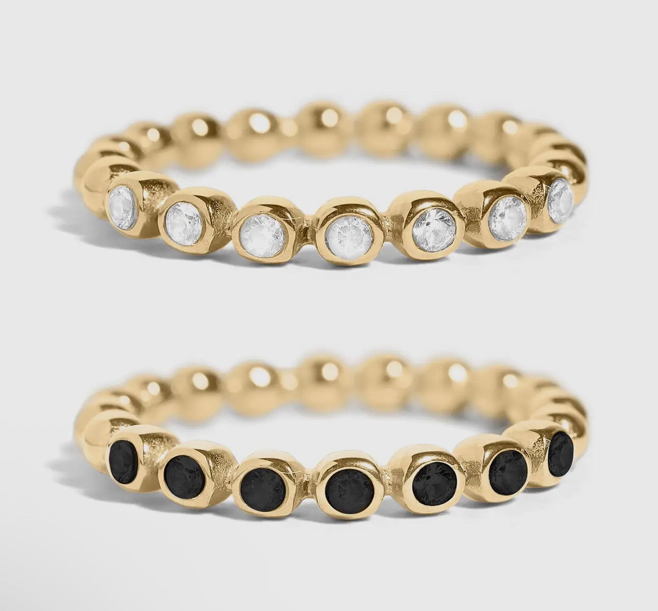 Round Stone Stack Ring