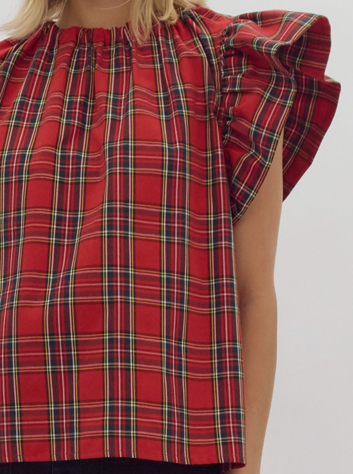 Merry Plaid Top