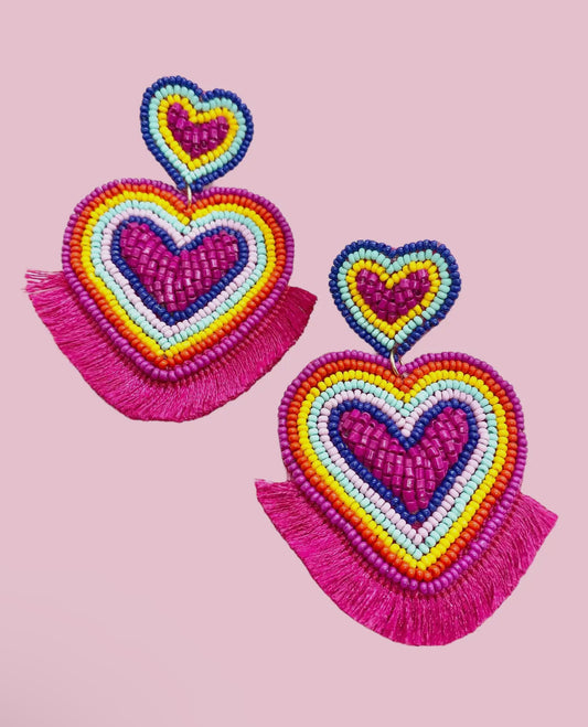 Fringe Heart Earrings