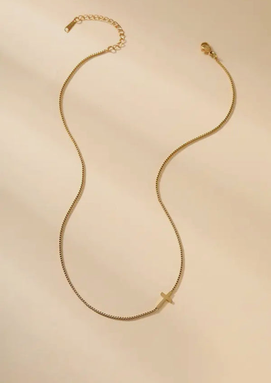 Horizontal Cross Necklace
