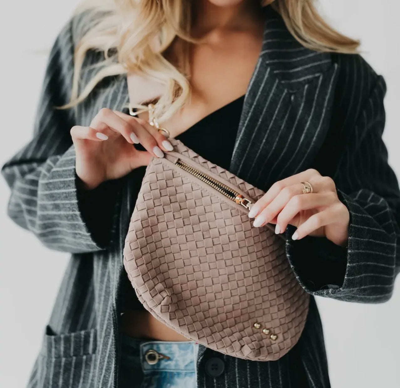 Suede Woven Bum Bag