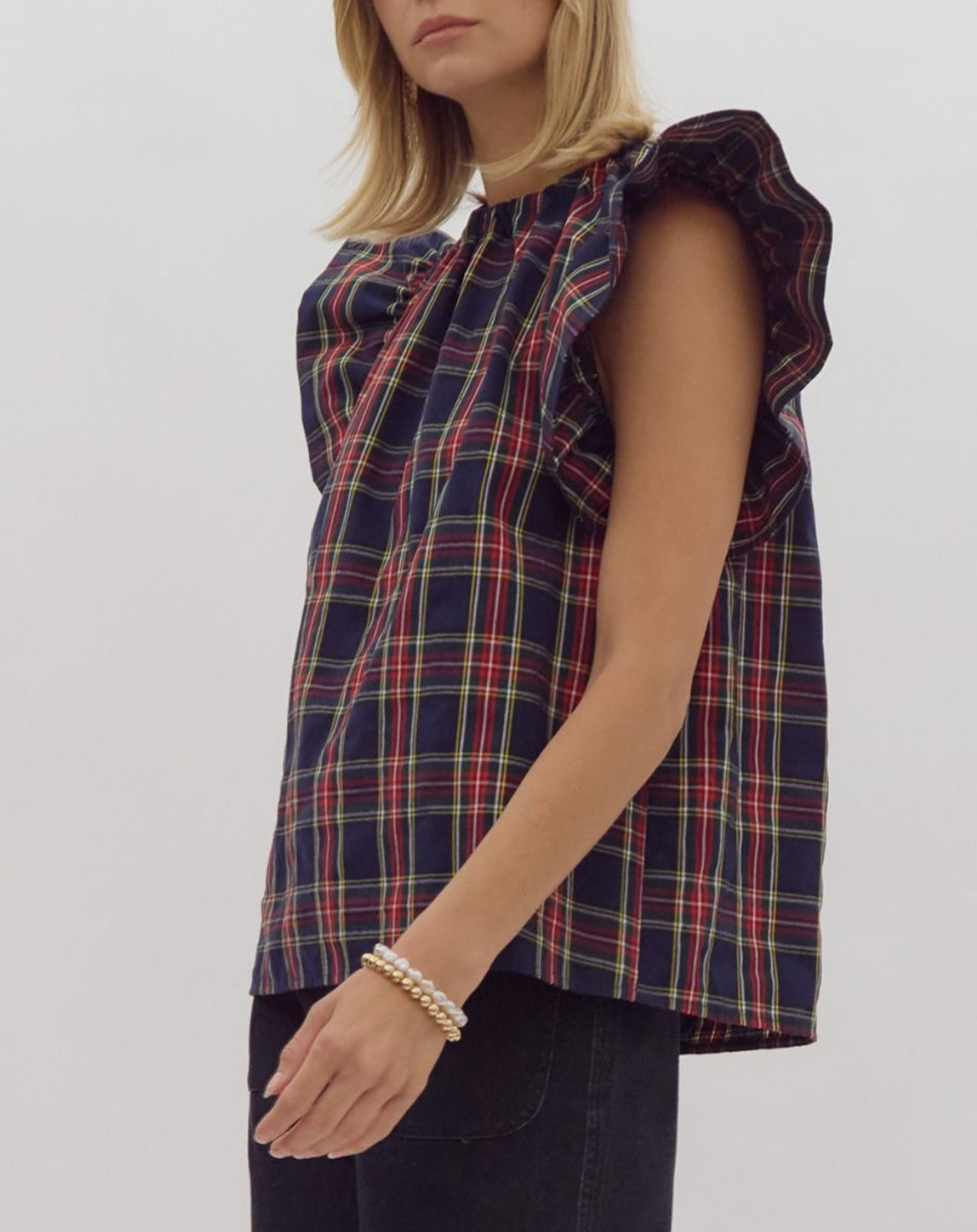 Merry Plaid Top