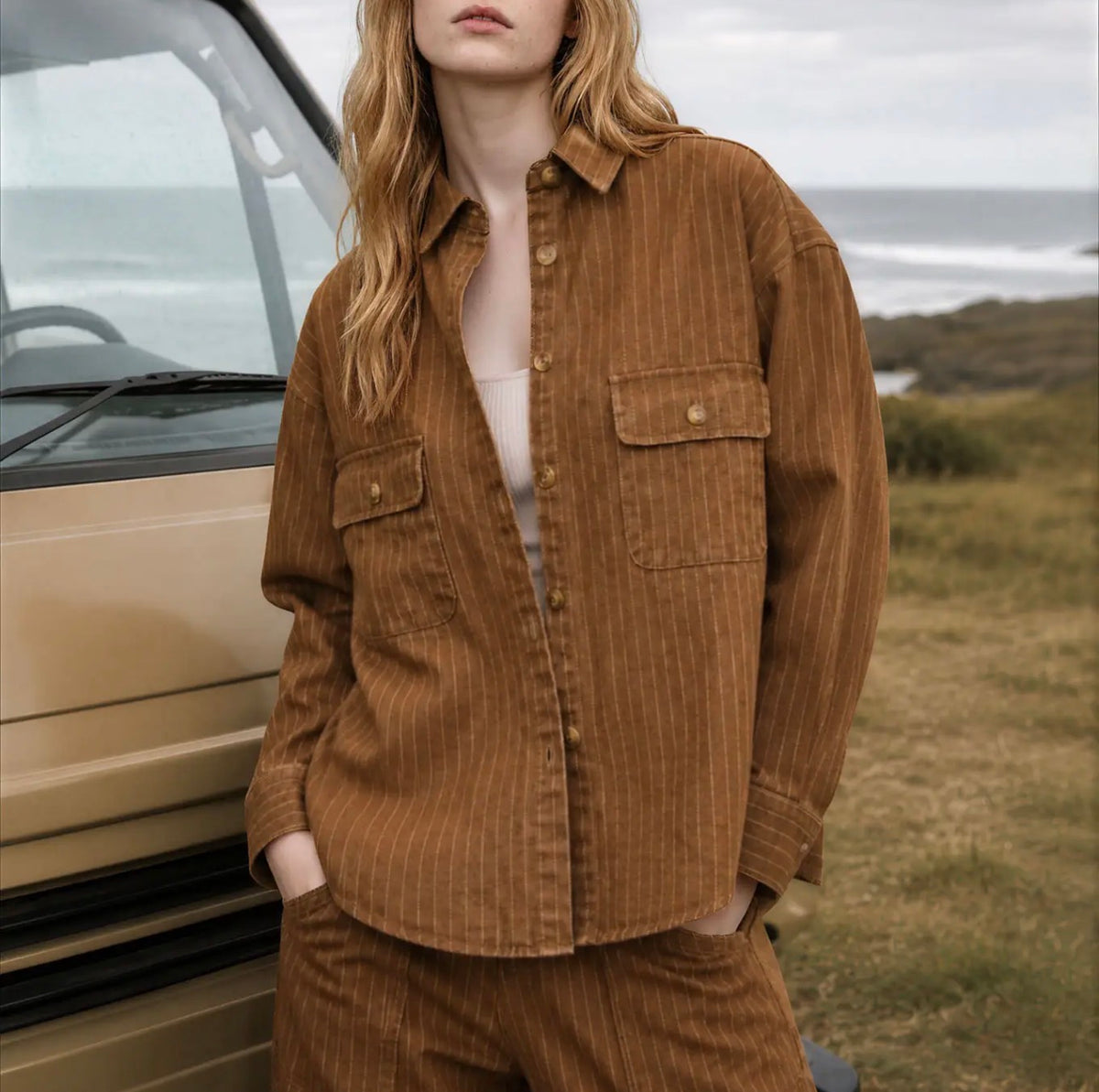 Pinstripe Shacket