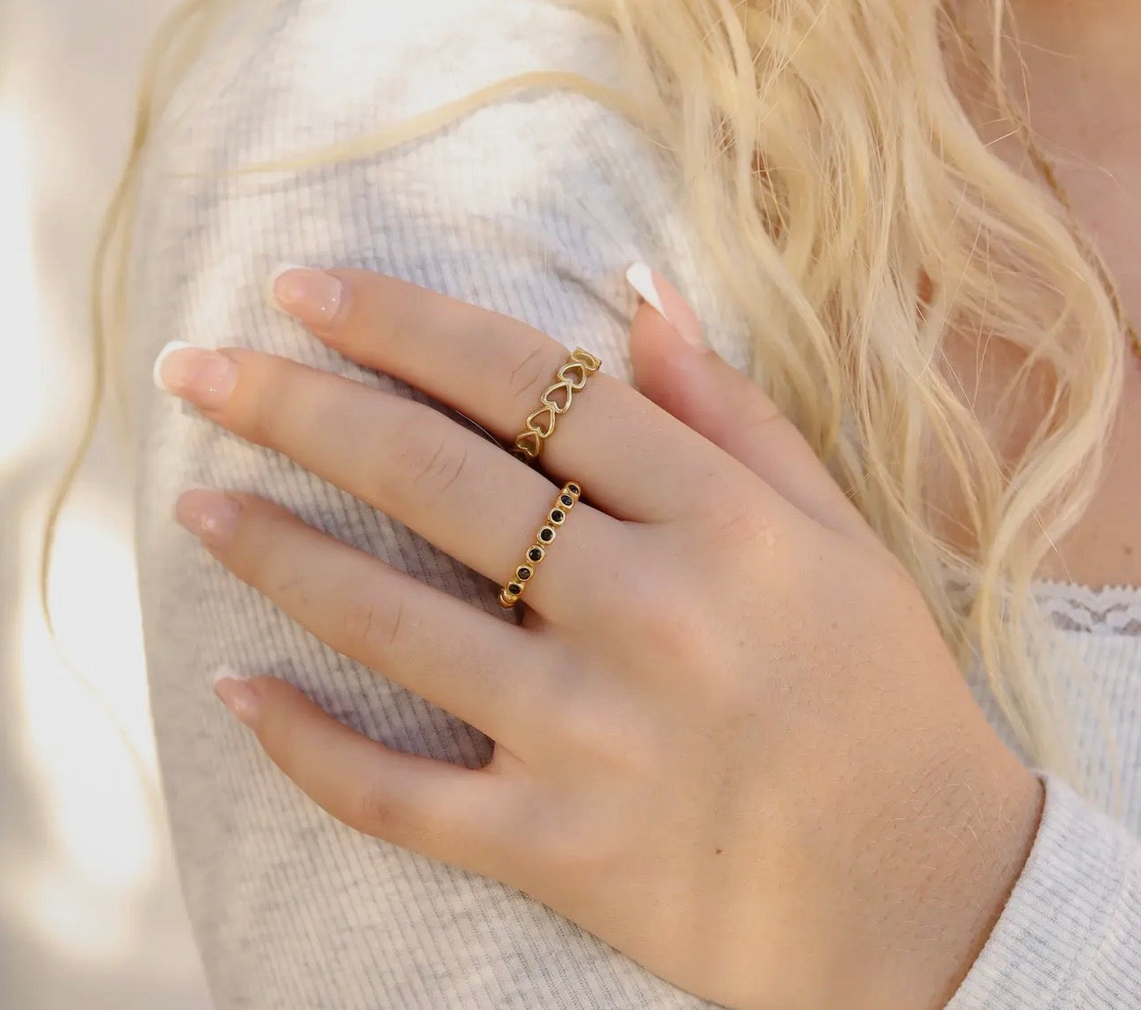 Round Stone Stack Ring