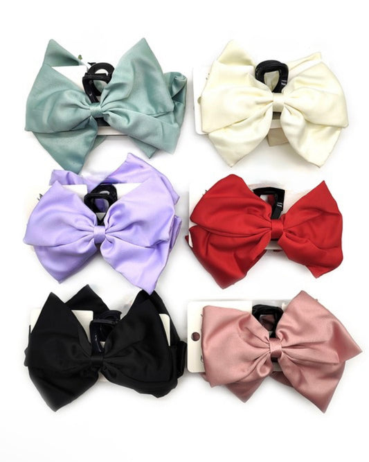 Satin Bow Claw Clip