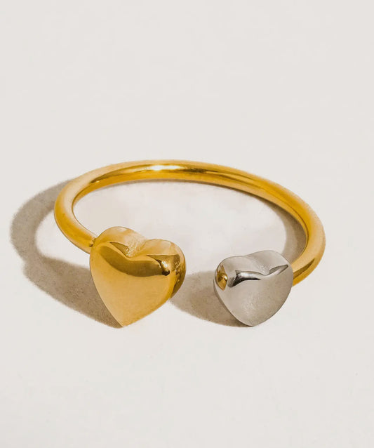 Two Toned Heart Ring