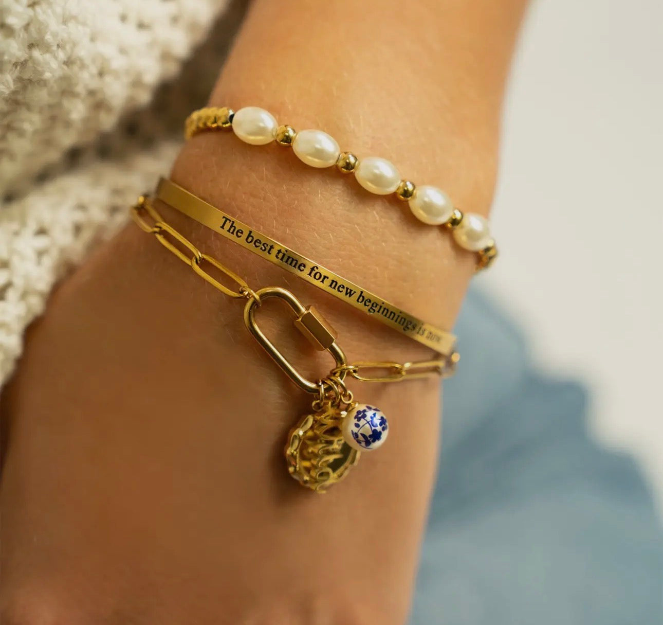 Kiska Glass Pearl Bracelet