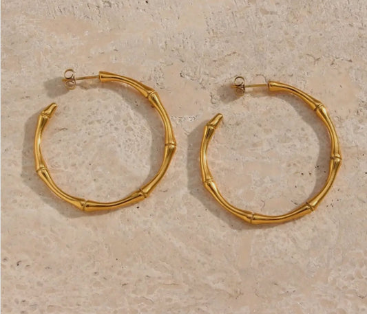 Bamboo Hoop Earrings