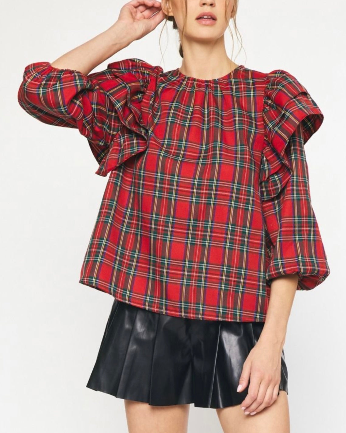 Christmas Plaid Top