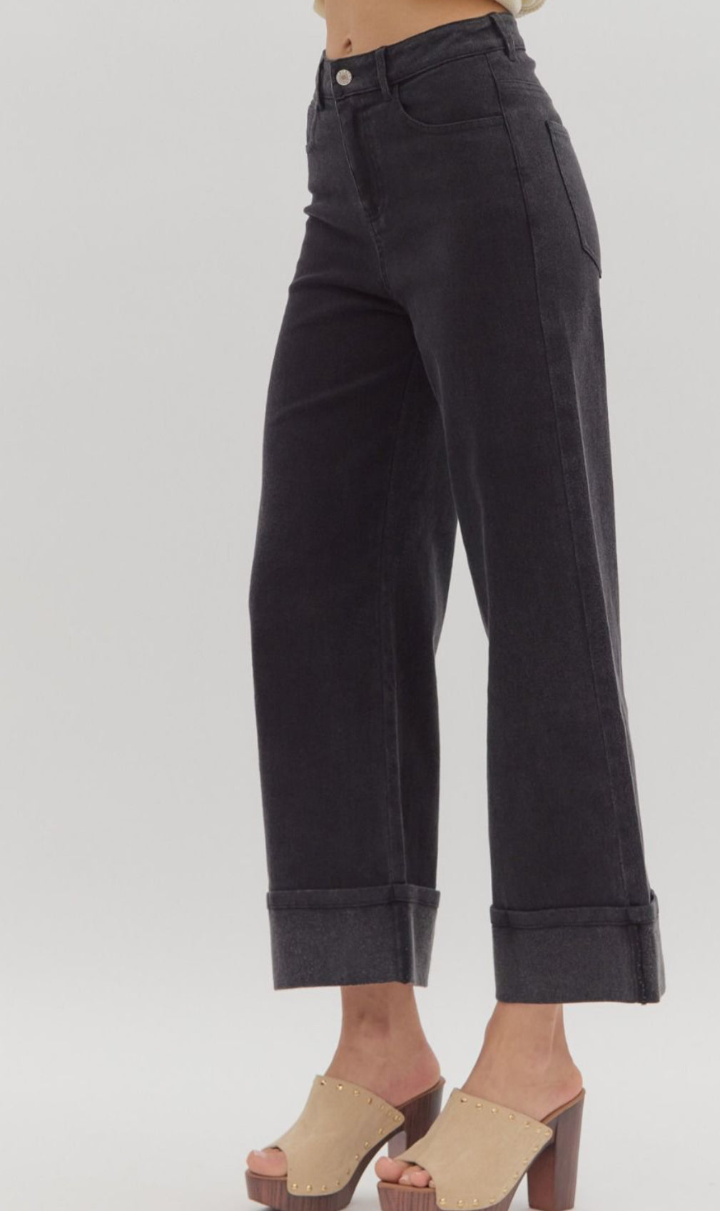 Cuffed Wide Leg Pants