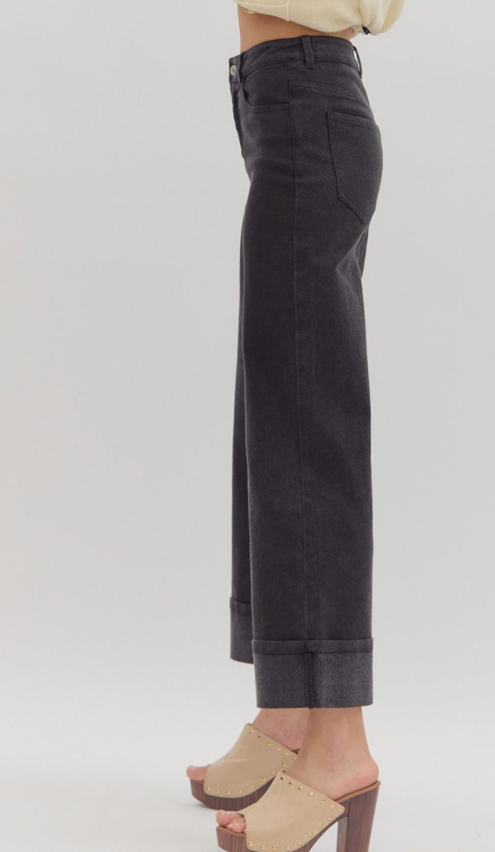 Cuffed Wide Leg Pants