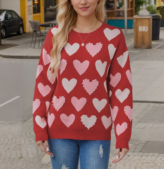Heart Pearl Sweater