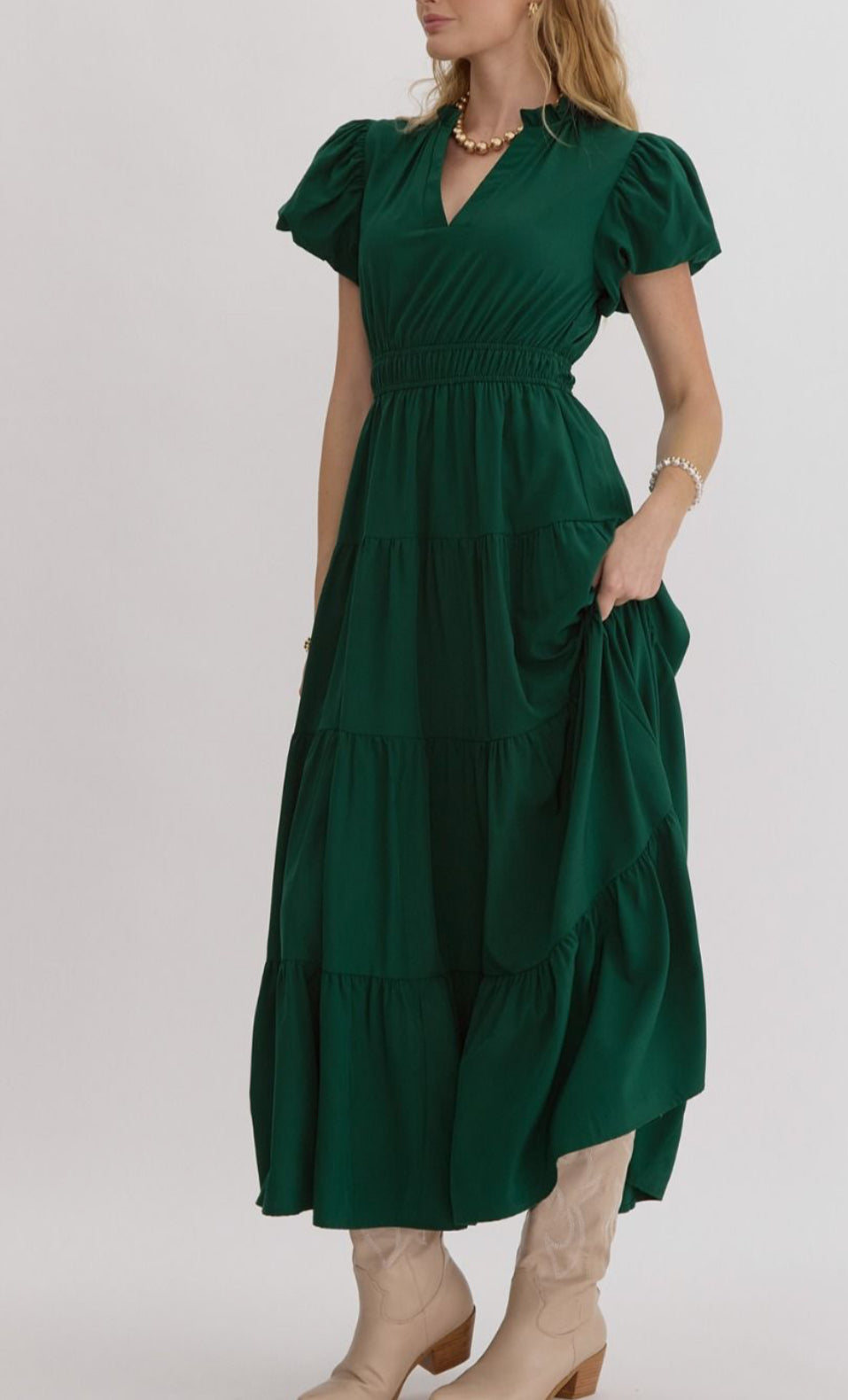 Ashton Dress- Hunter Green