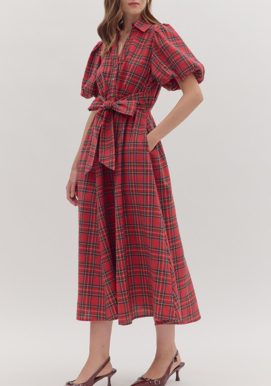 Mrs Clause Plaid Dress