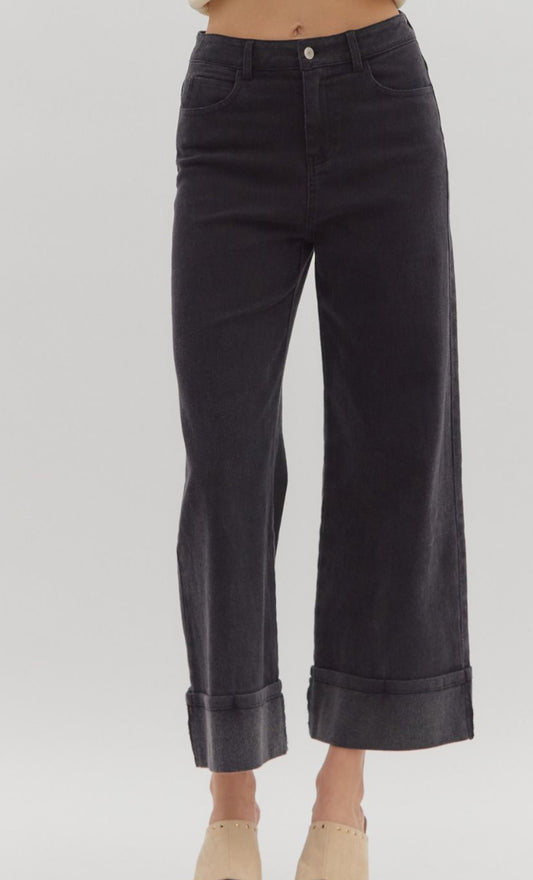 Cuffed Wide Leg Pants