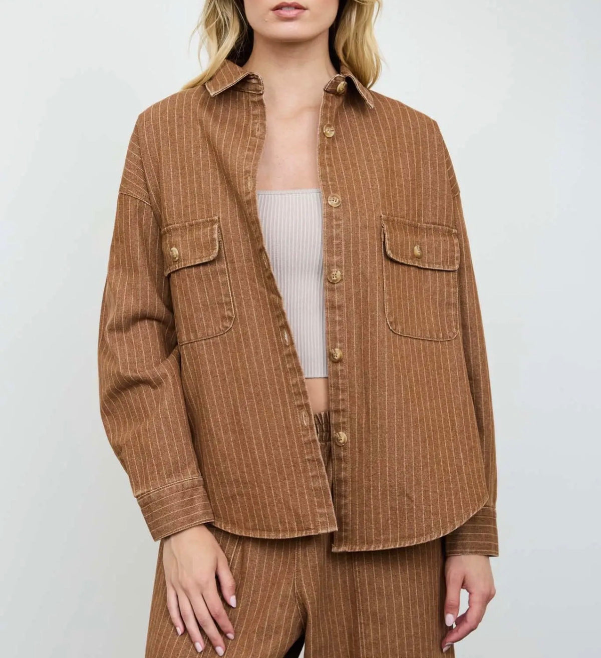Pinstripe Shacket