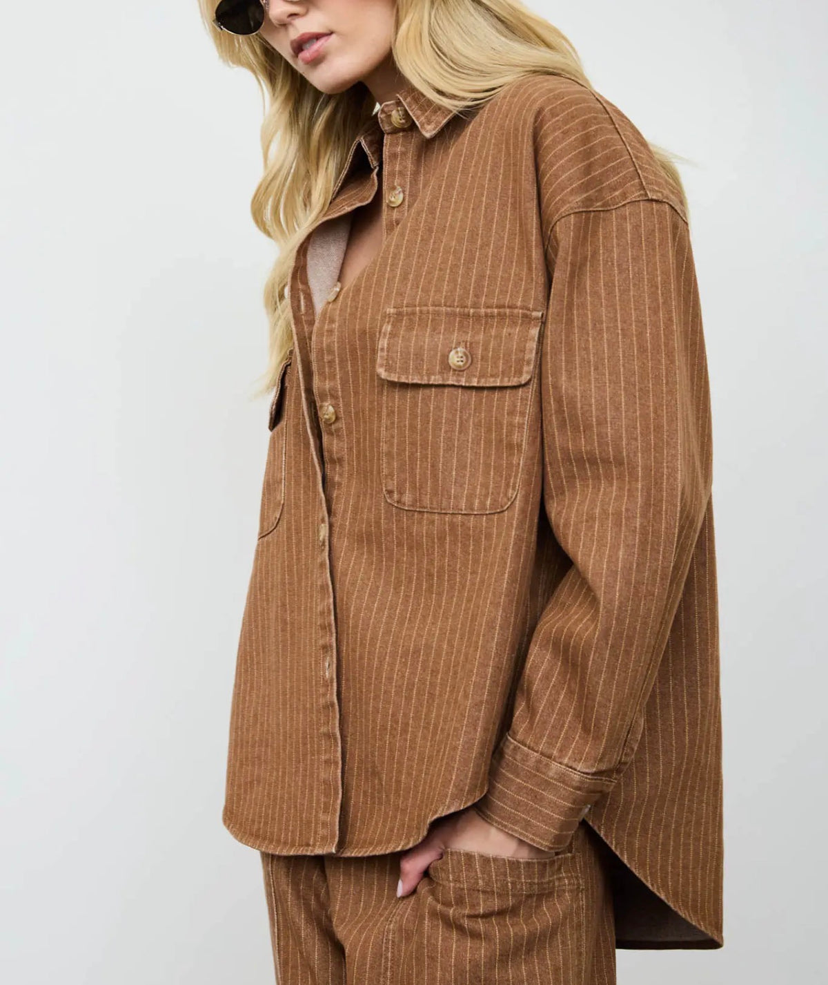 Pinstripe Shacket