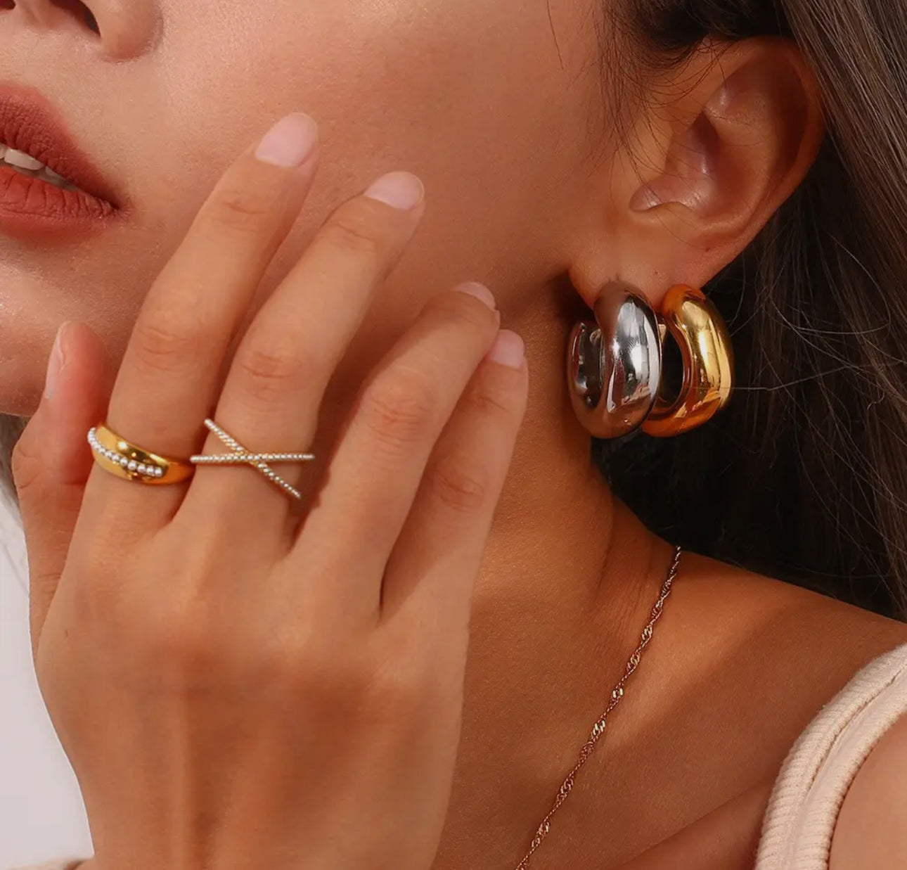 Bubble Square Hoop Earrings