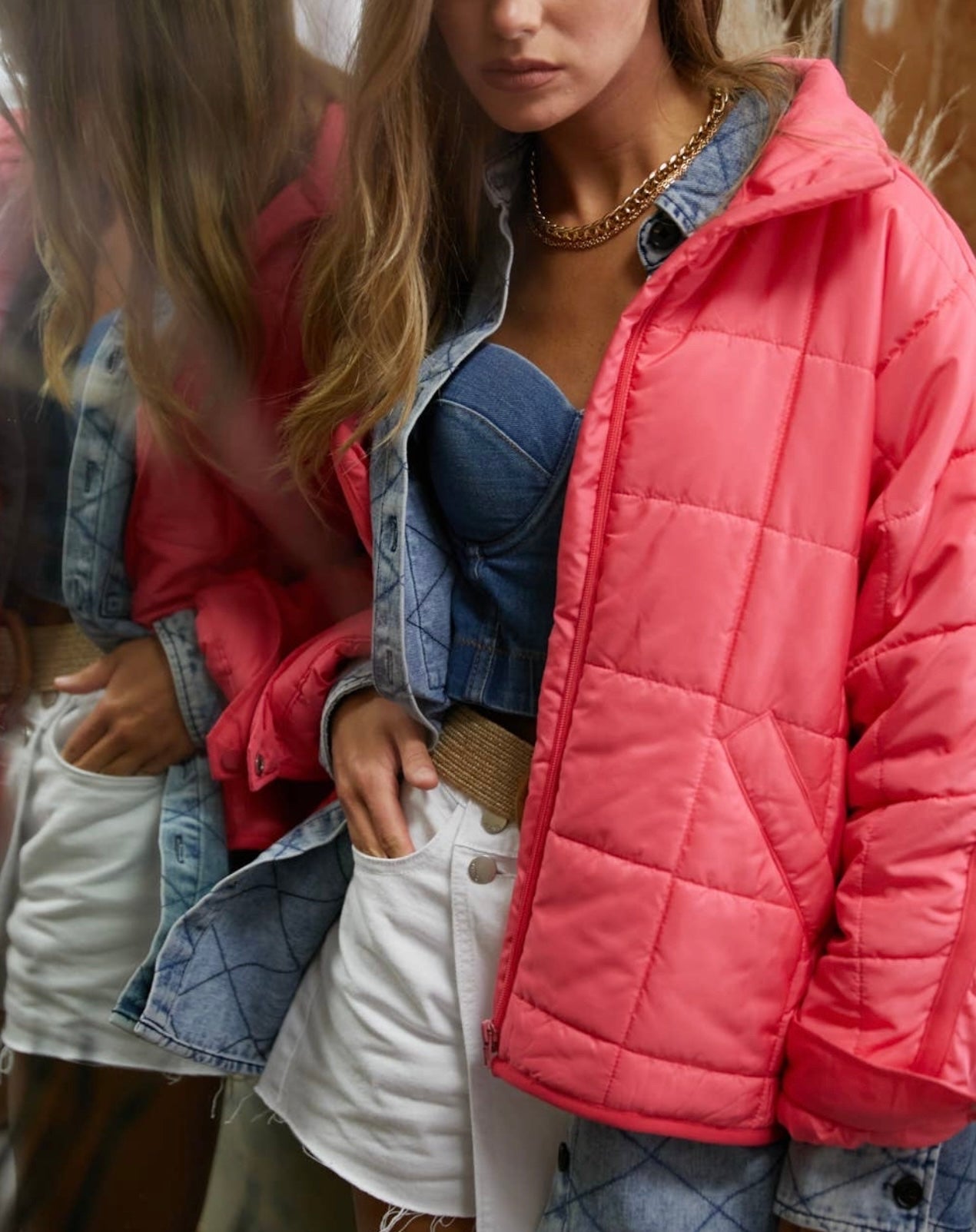 Pink Quilted Jacket