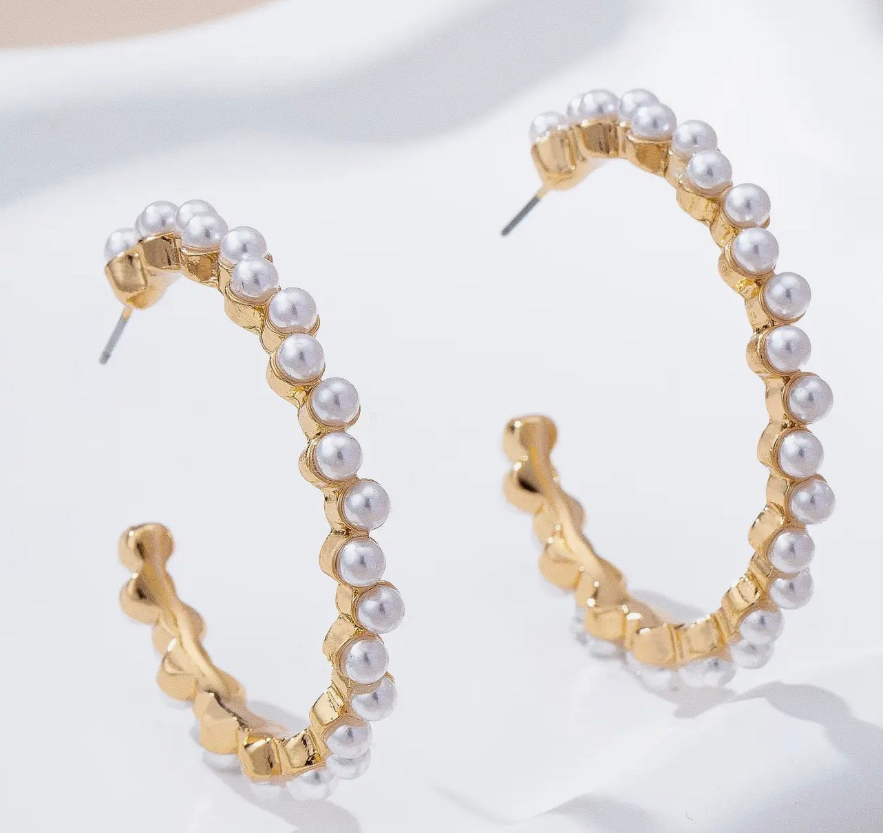 Pearl Hoop Earrings