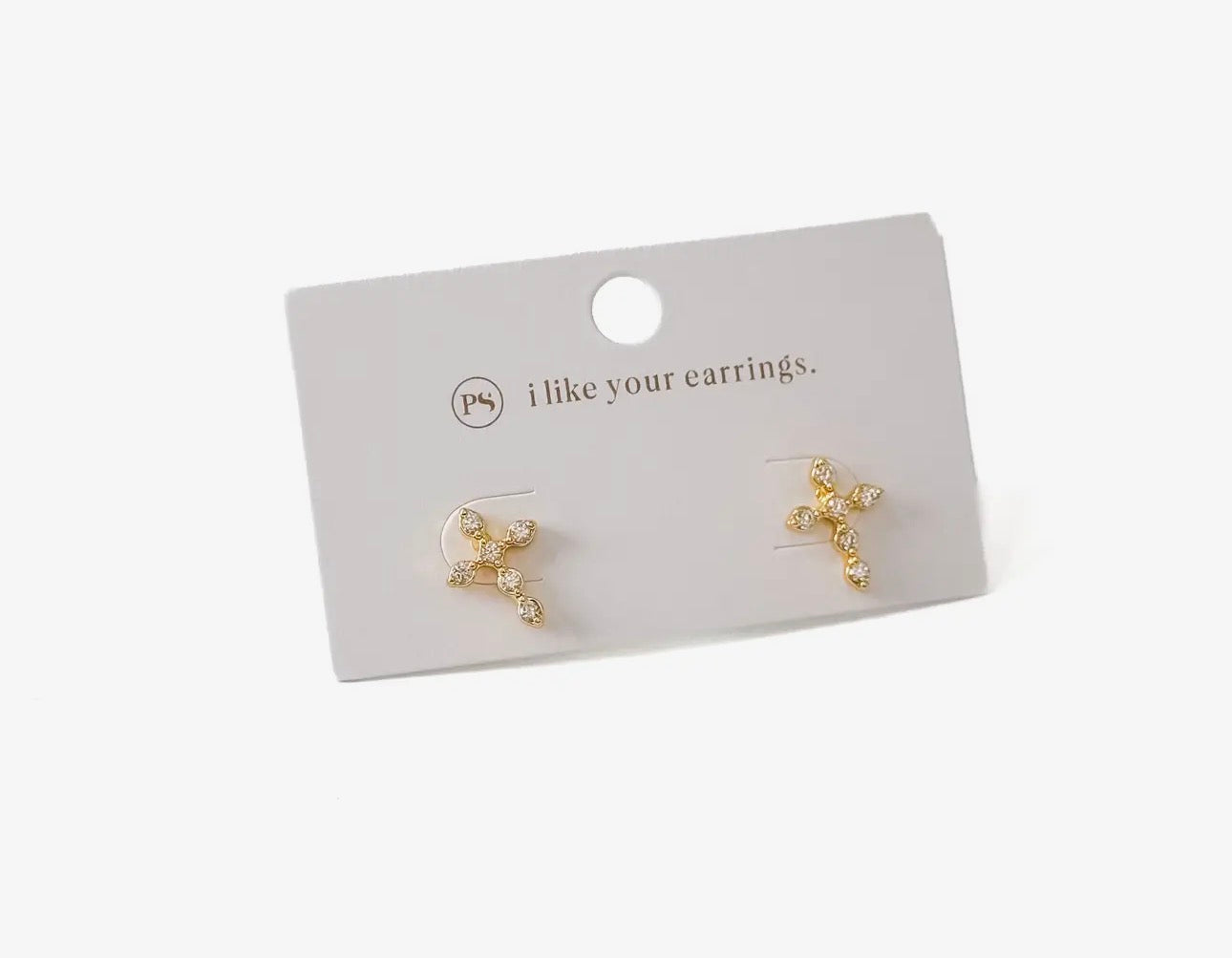 Diamond Cross Studs