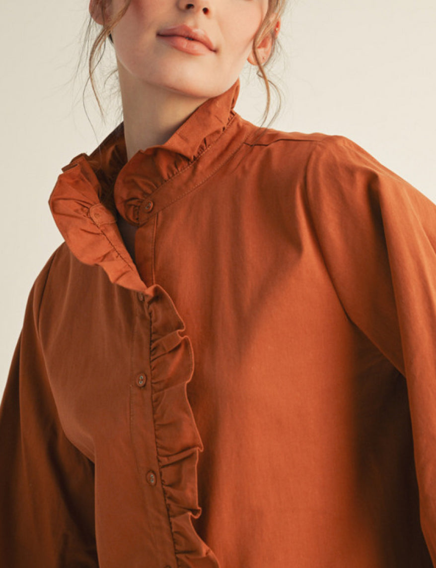Ruffle Button Blouse