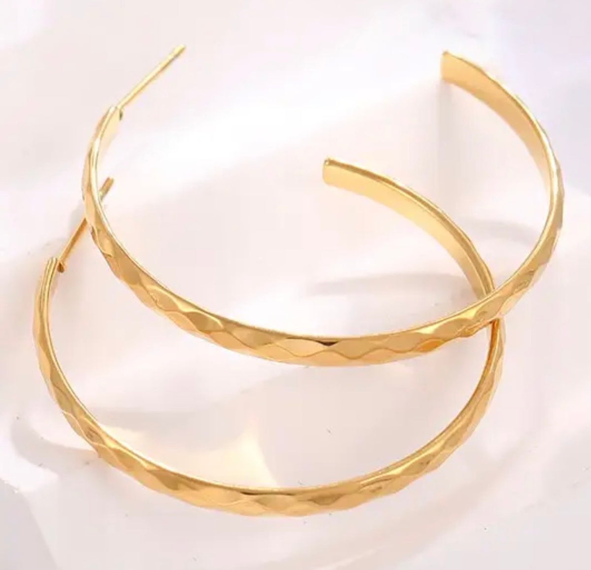 Hammered Hoop Earrings