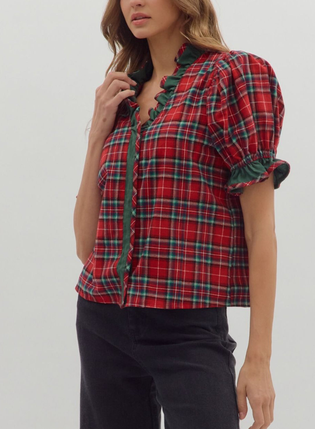 Festive Flannel Blouse