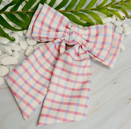 Satin Plaid Bow