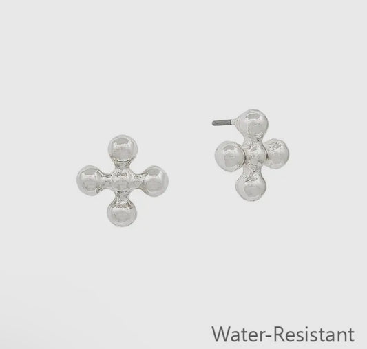 Beaded Cross Stud Earrings
