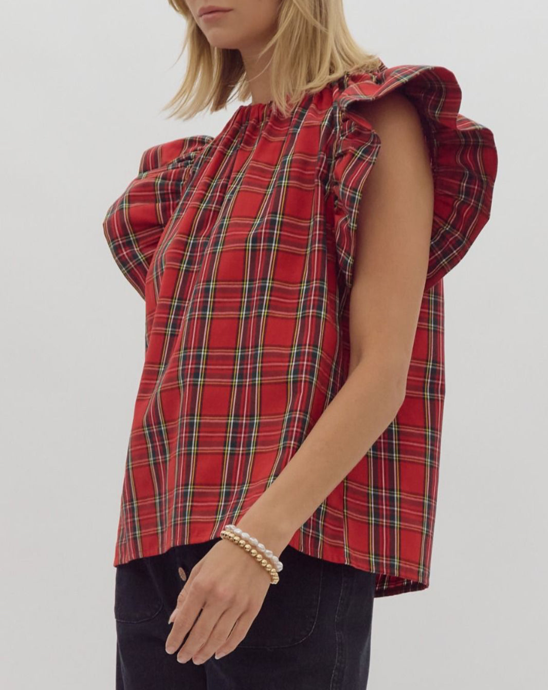 Merry Plaid Top