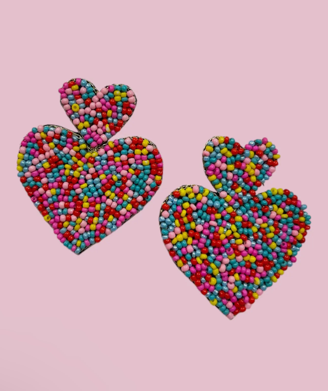 Beaded Heart Earrings