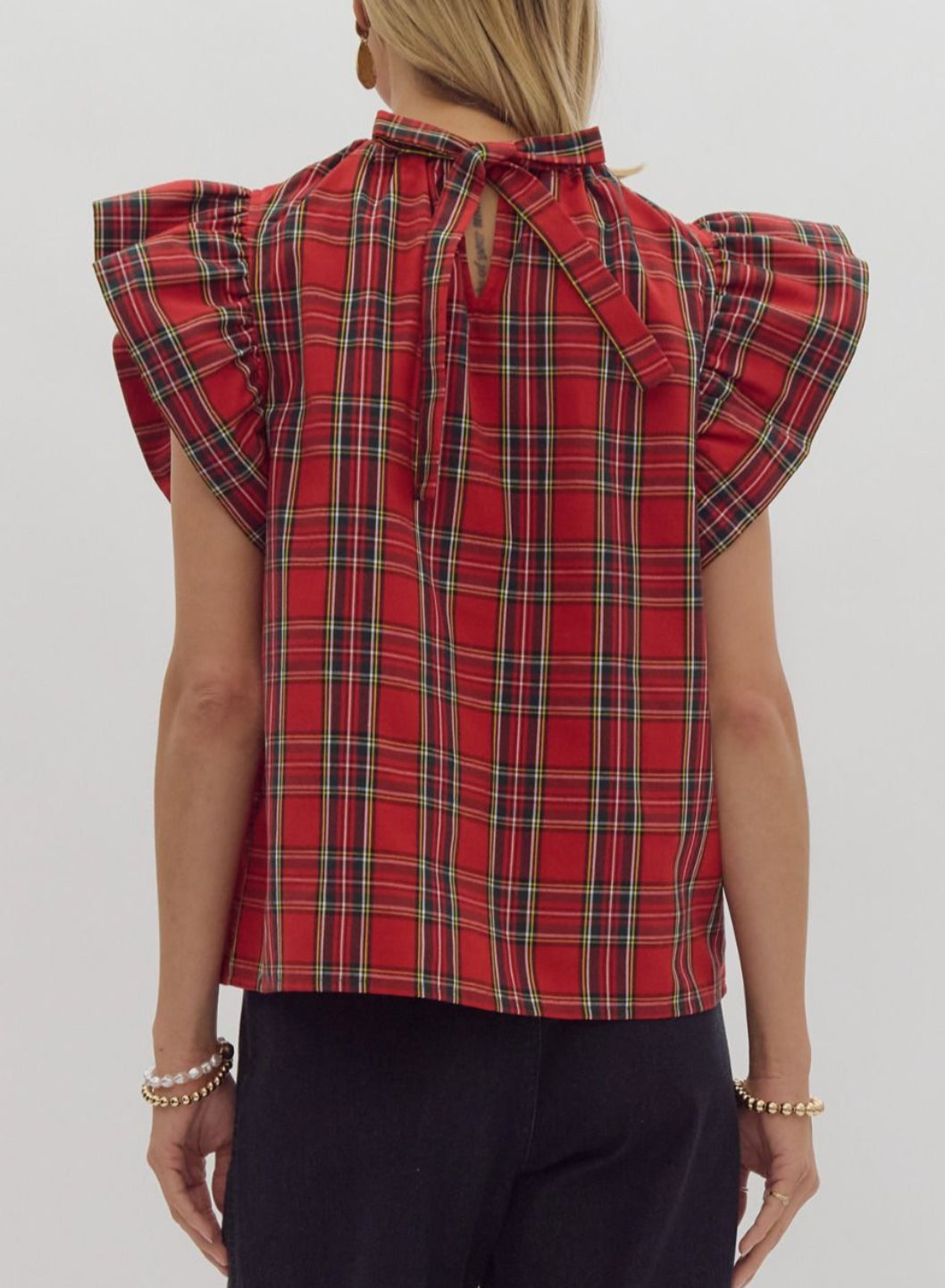 Merry Plaid Top