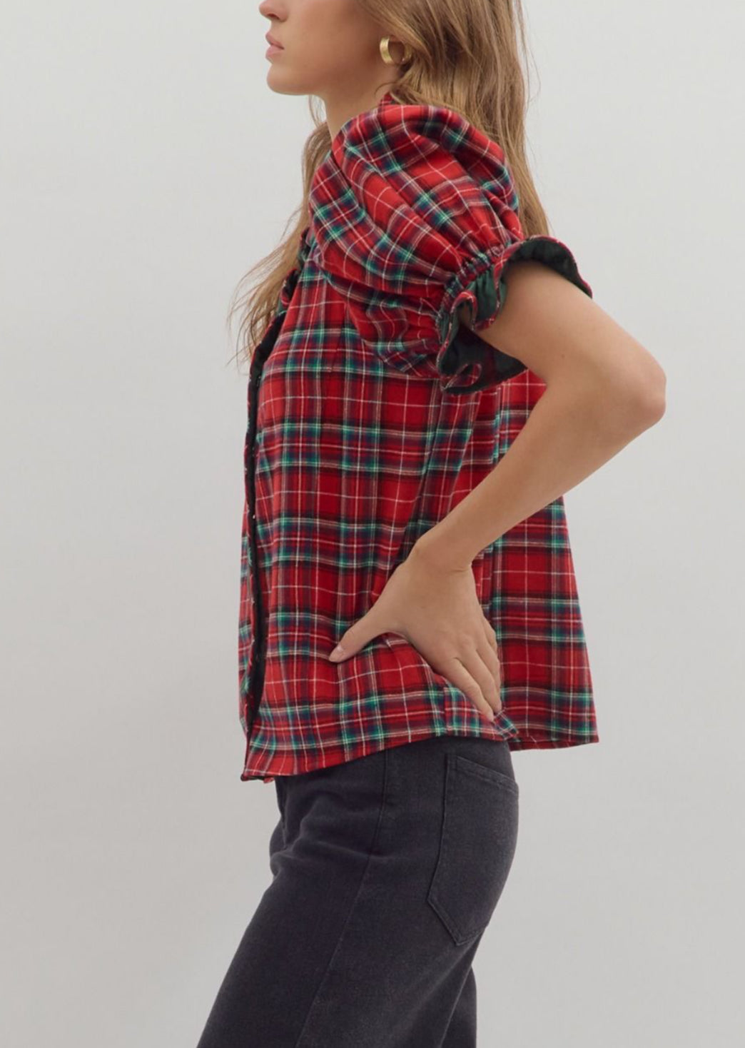 Festive Flannel Blouse