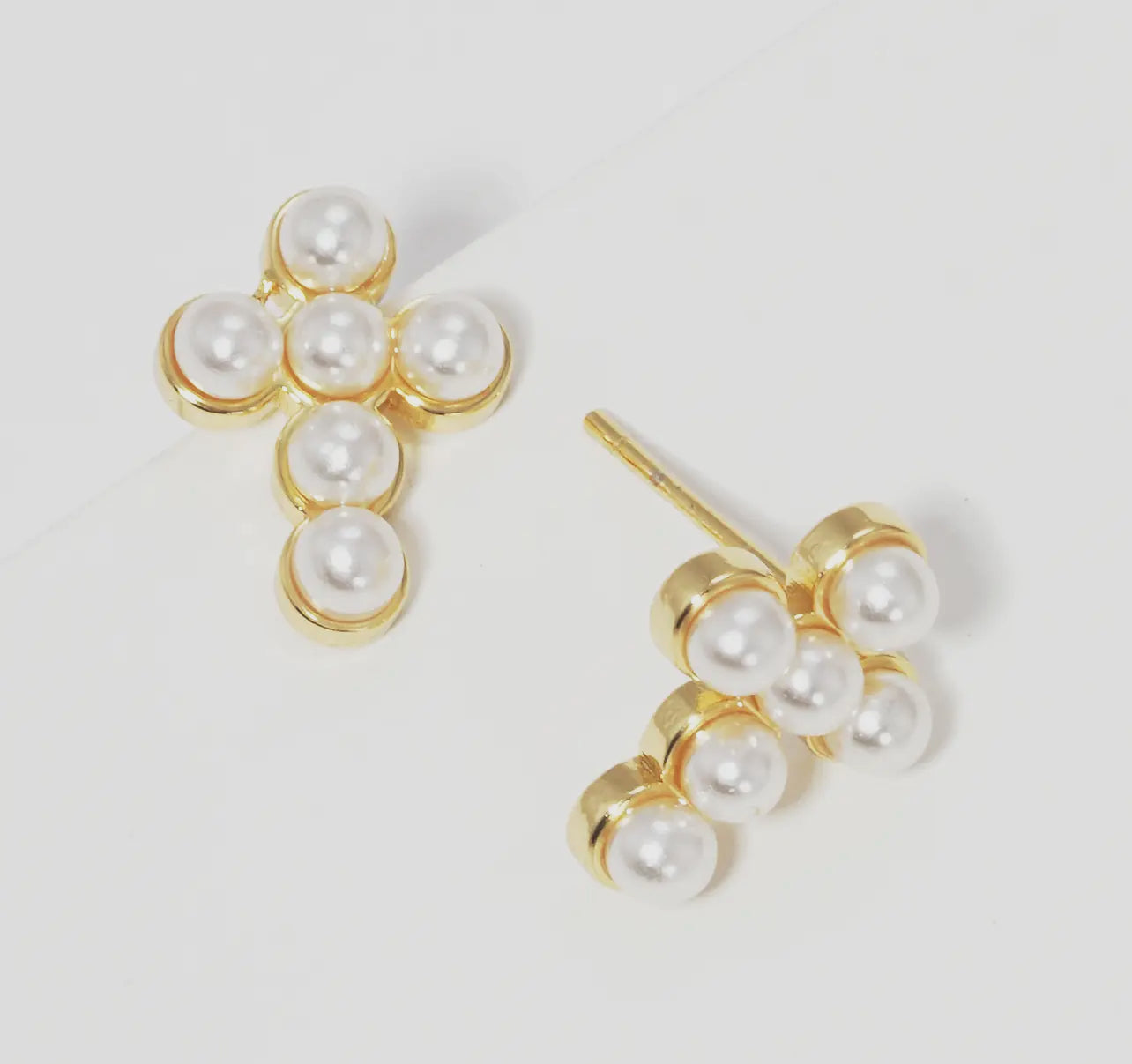 Pearl Cross Studs