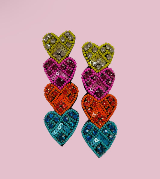 Heart Stack Earring