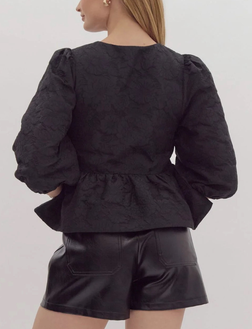 Noir Peplum Blouse